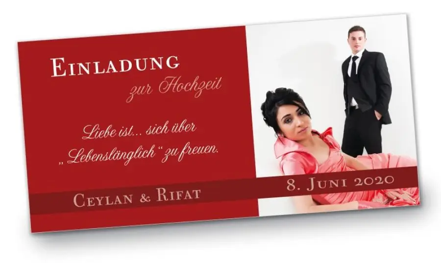 Hochzeit Einladungskarte DIN Lang quer Ceylan & Rifat