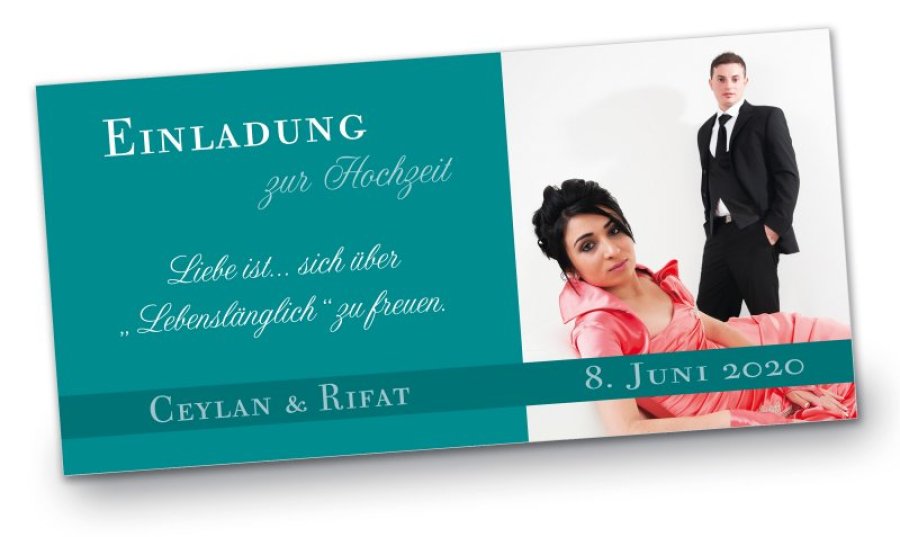 Hochzeit Einladungskarte DIN Lang quer Ceylan & Rifat