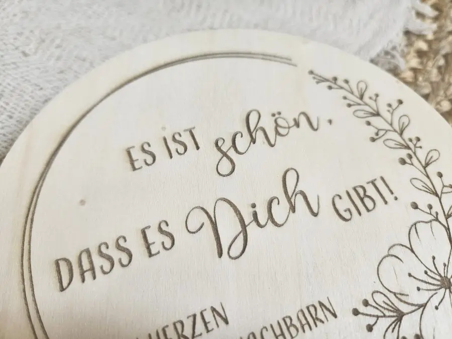 Blumenstecker Cake Topper "Danke 2" Lasergravur aus Holz