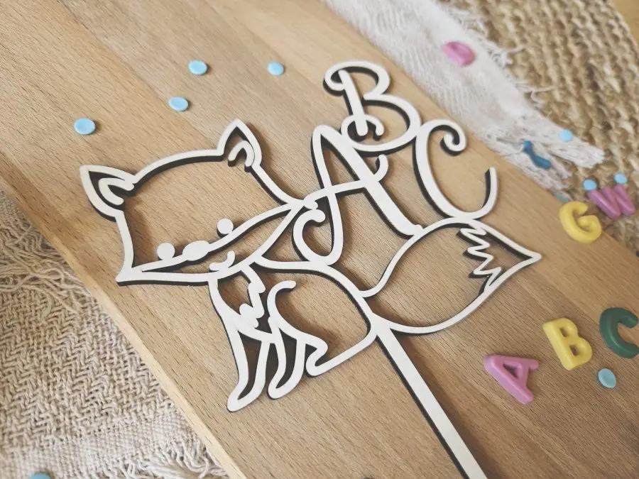 Cake Topper Schriftzug "Einschulung / Schulkind 1" Lasercut