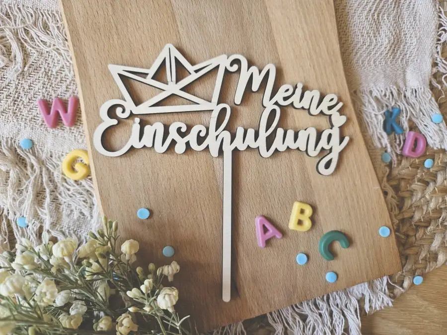 Cake Topper Schriftzug "Einschulung / Schulkind 2" Lasercut