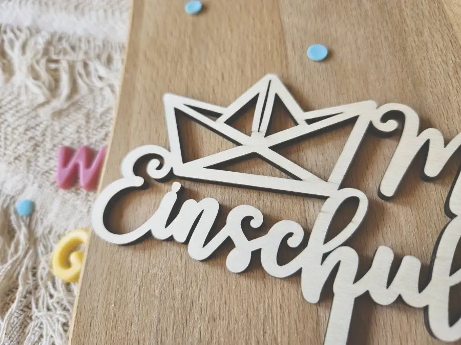 Cake Topper Schriftzug "Einschulung / Schulkind 2" Lasercut