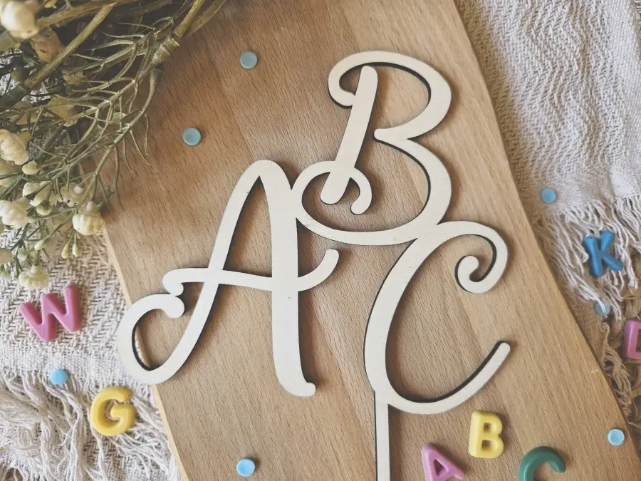 Cake Topper Schriftzug "Einschulung / Schulkind 3" Lasercut