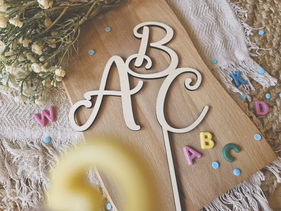 Cake Topper Schriftzug "Einschulung / Schulkind 3" Lasercut