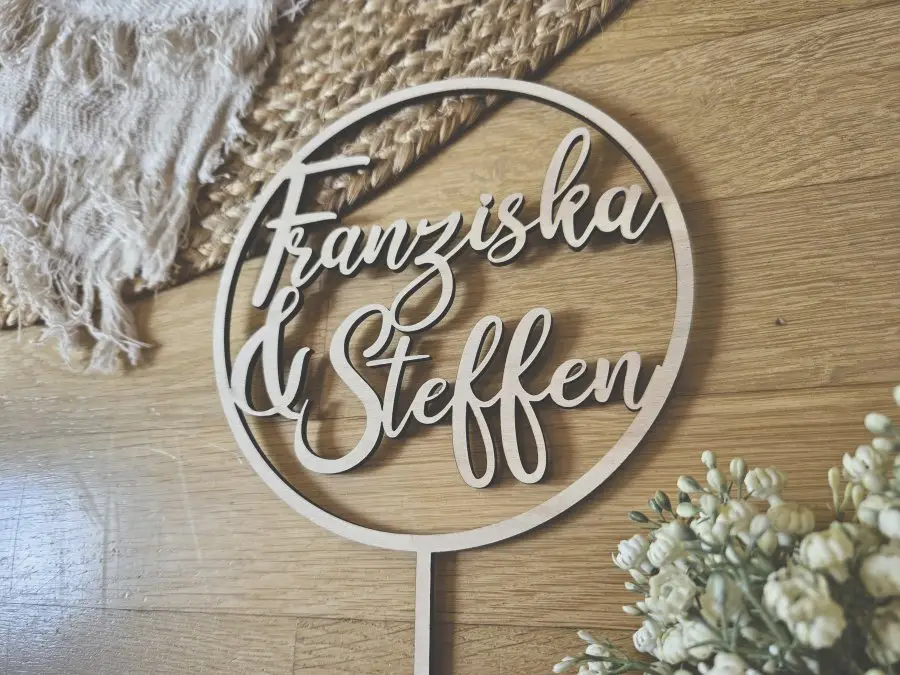 Cake Topper Schriftzug "Hochzeit 3" Lasercut