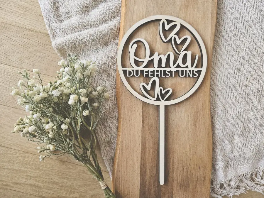 Cake Topper Schriftzug "Oma 2" Lasercut