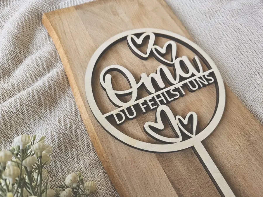 Cake Topper Schriftzug "Oma 2" Lasercut