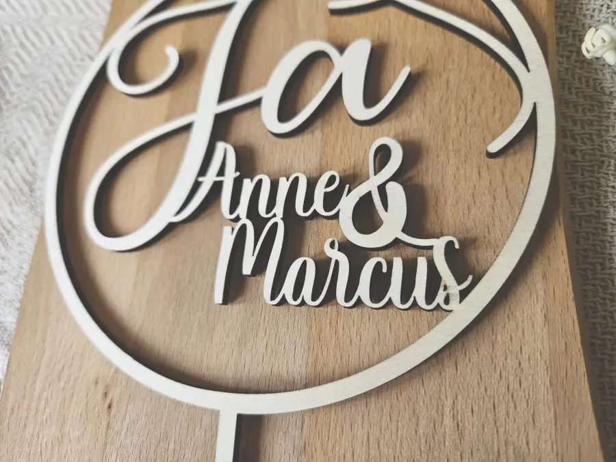 Cake Topper Schriftzug "Hochzeit 4" Lasercut