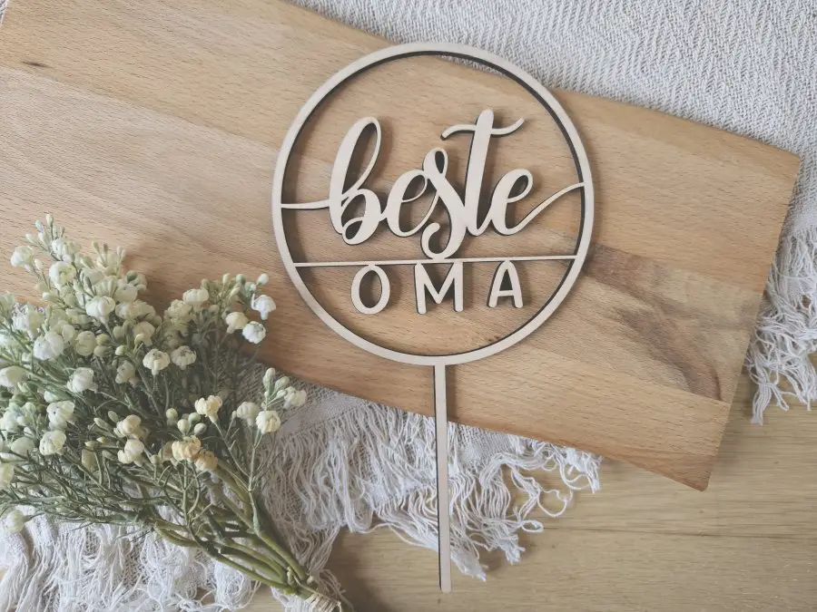 Cake Topper Schriftzug "Oma 1" Lasercut