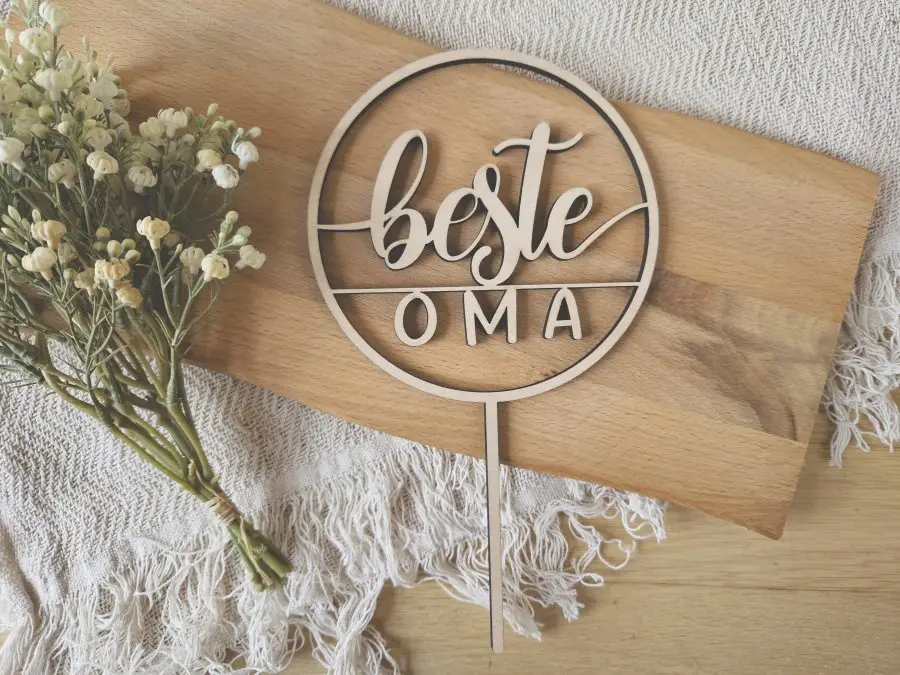 Cake Topper Schriftzug "Oma 1" Lasercut