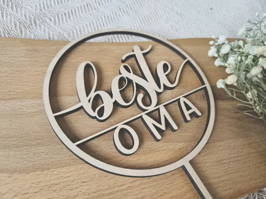 Cake Topper Schriftzug "Oma 1" Lasercut