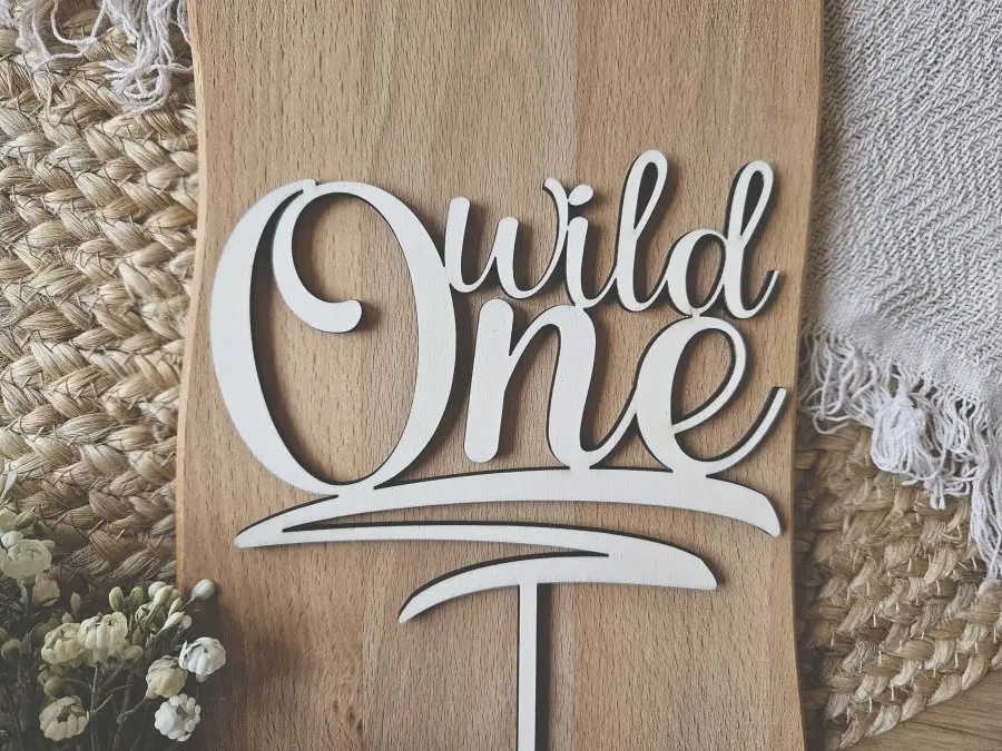 Cake Topper Schriftzug "Geburtstag Wild One 19"