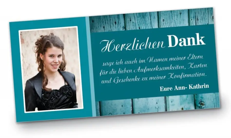 Konfirmation Kommunion Danksagung DIN Lang quer Ann-Kathrin