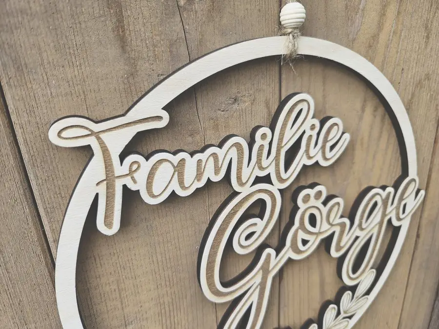 Lasercut Hoop "Familie 4" mit individuellem Laserschnitt