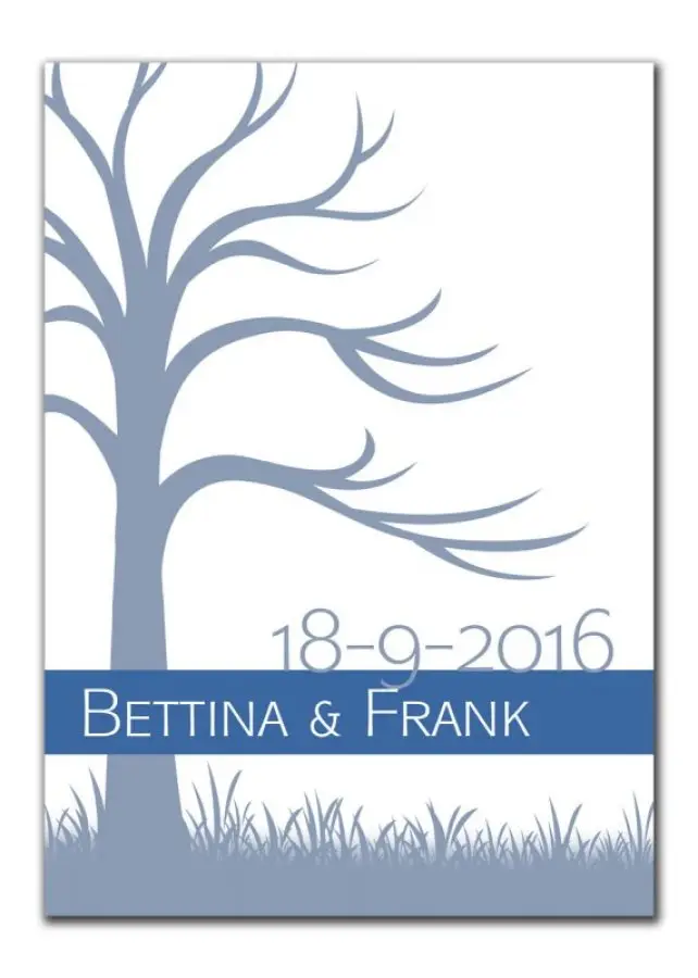 Gaestebaum Wedding Tree Konfirmation Hochzeit Bettina Frank blau