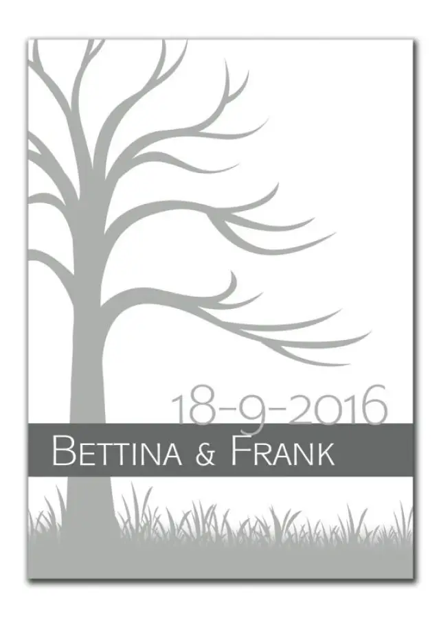 Gaestebaum Wedding Tree Konfirmation Hochzeit Bettina Frank grau