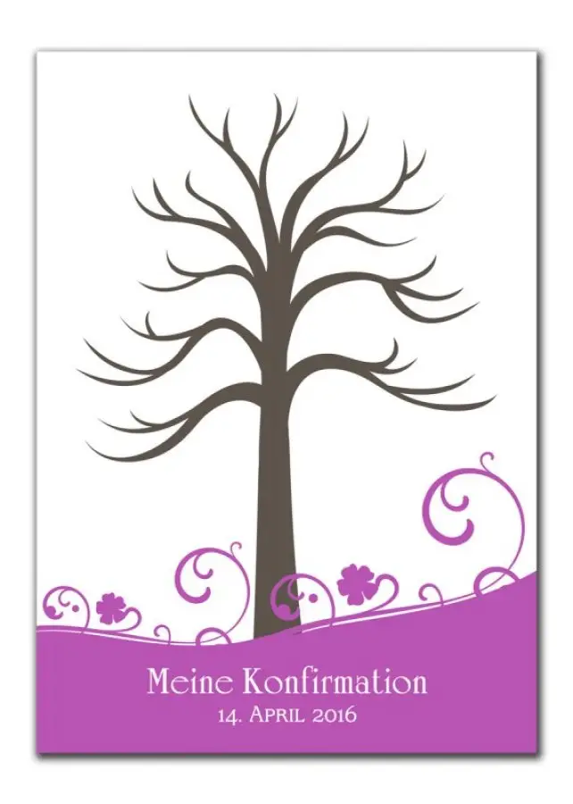 Gaestebaum Wedding Tree Konfirmation Hochzeit Floriane pink