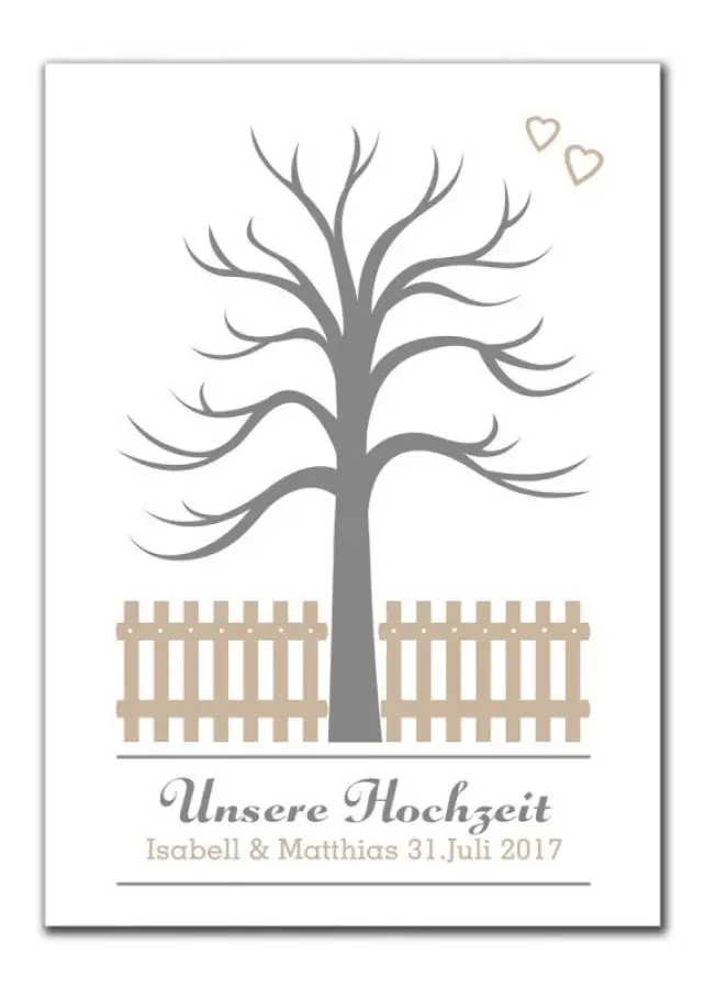 Gaestebaum Wedding Tree Konfirmation Hochzeit Isabell Matthias beige