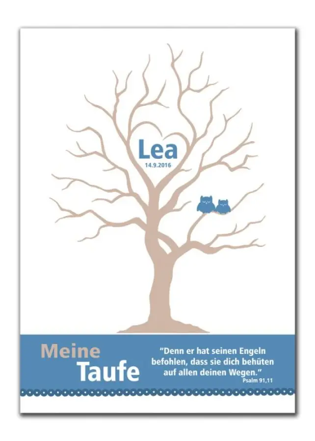 Gaestebaum Wedding Tree Konfirmation Hochzeit Lea blau