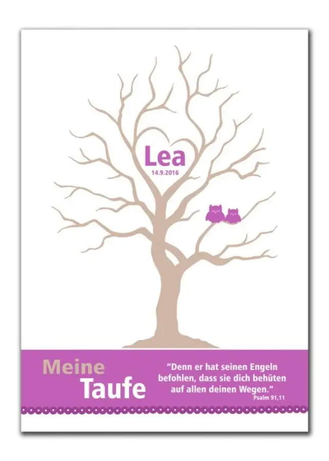 Gaestebaum Wedding Tree Konfirmation Hochzeit Lea pink