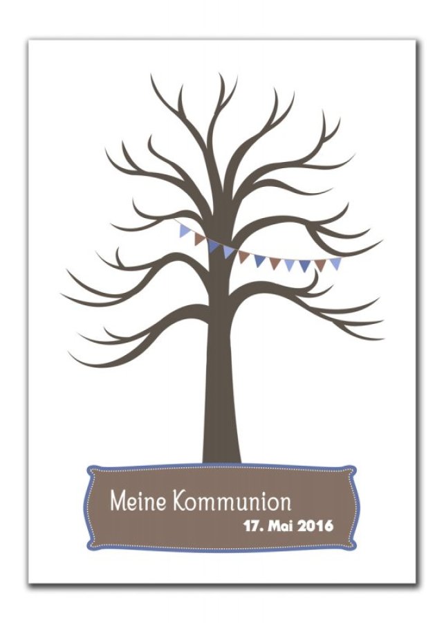 Gaestebaum Wedding Tree Konfirmation Hochzeit Isabell Petra blau