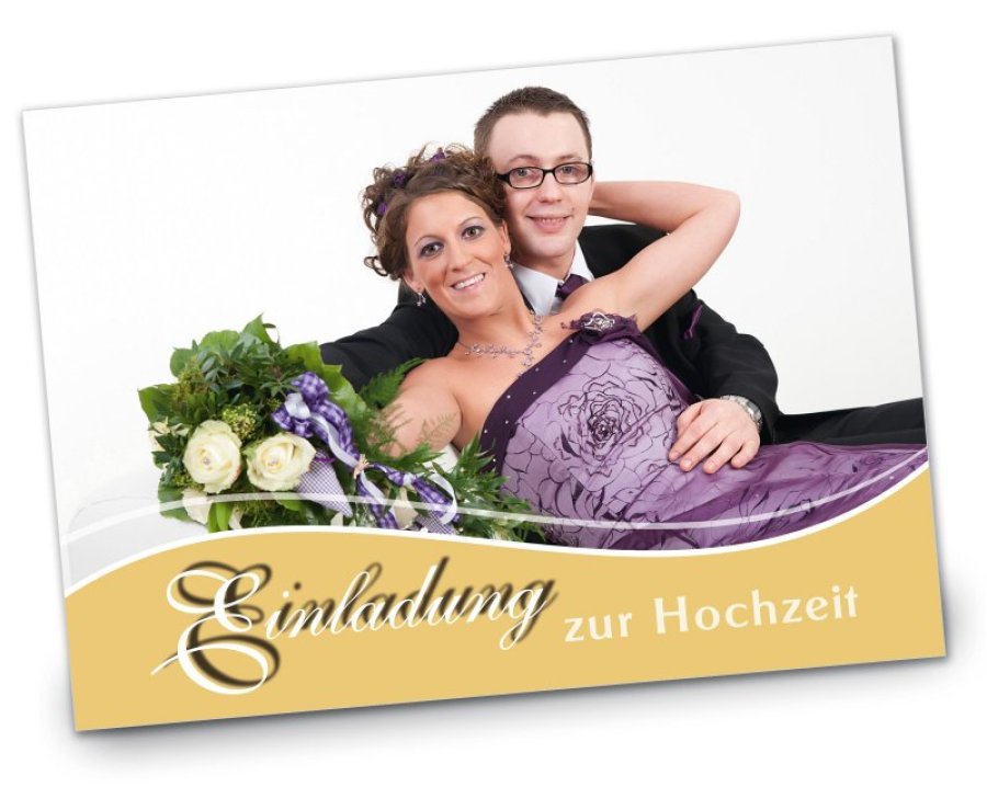 Hochzeit Einladungskarte DIN A6 + DIN A5 quer Alexandra & Tobias