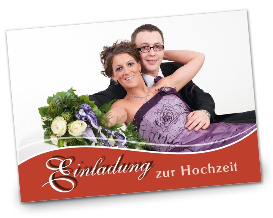 Hochzeit Einladungskarte DIN A6 + DIN A5 quer Alexandra & Tobias