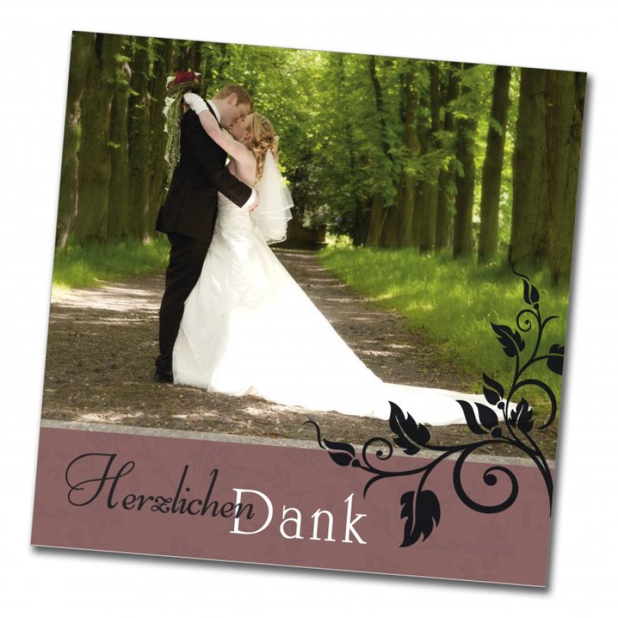 Hochzeit Danksagungskarte quadratisch 125 mm 210 Ina Ingo braun