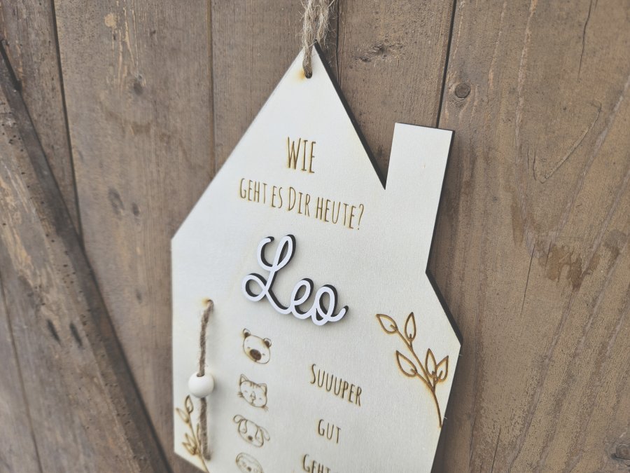 Holzschild "Stimmungsbarometer 1" mit individueller Gravur aus Holz