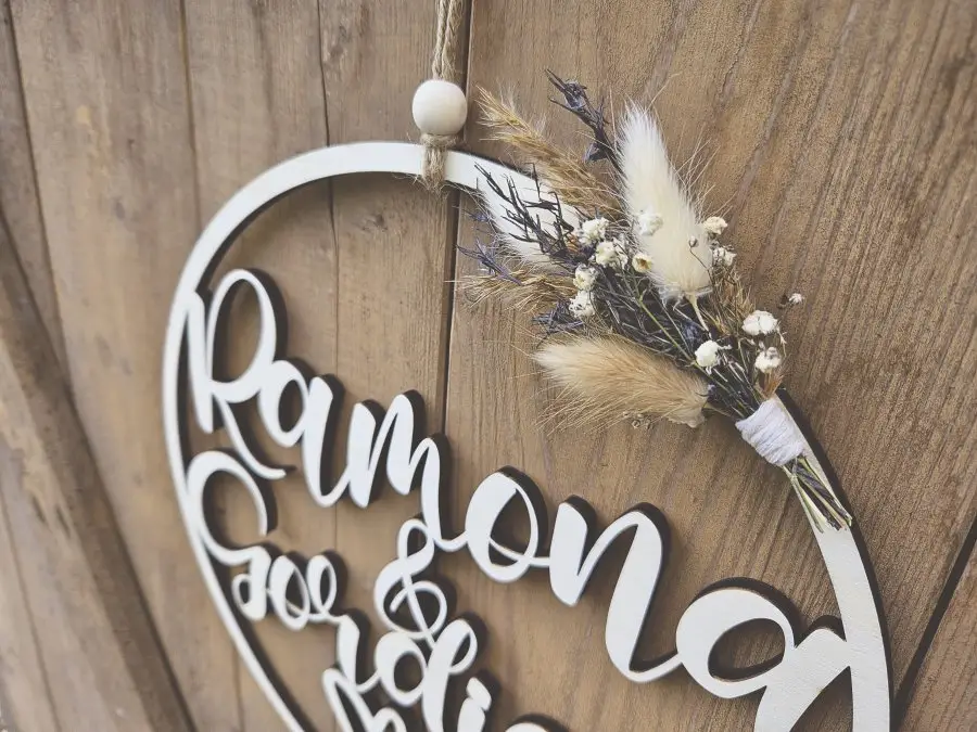 Lasercut Hoop "Hochzeit 2" mit individuellem Laserschnitt