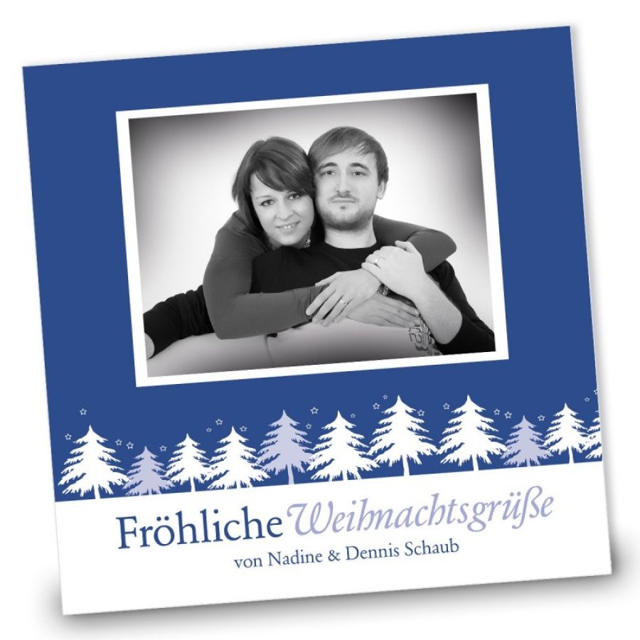 Weihnachten Fotokarte quad. 125 mm Familie Schaub