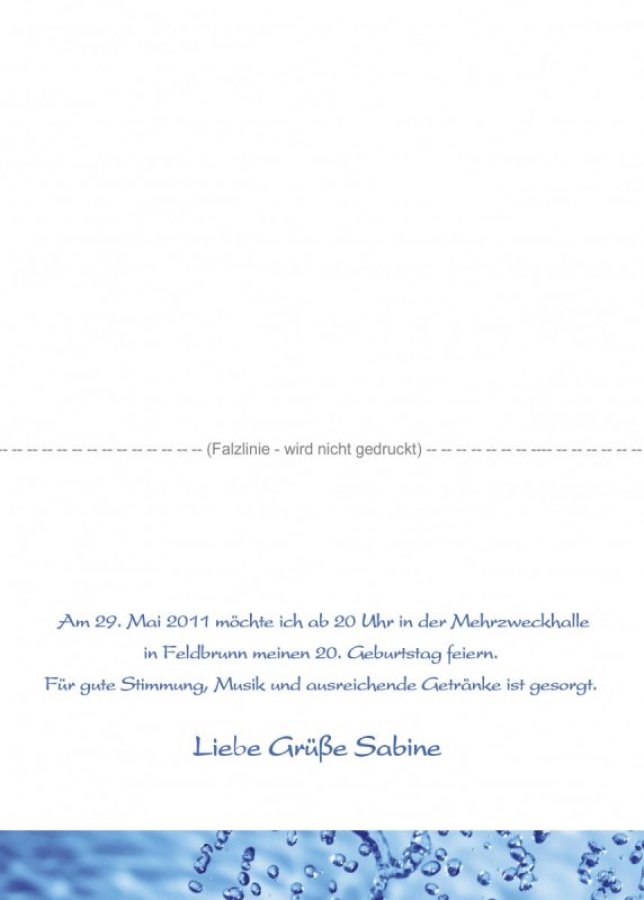 Klappkarte Geburtstag Einladungskarte DIN A5 + DIN A6 quer Sabine