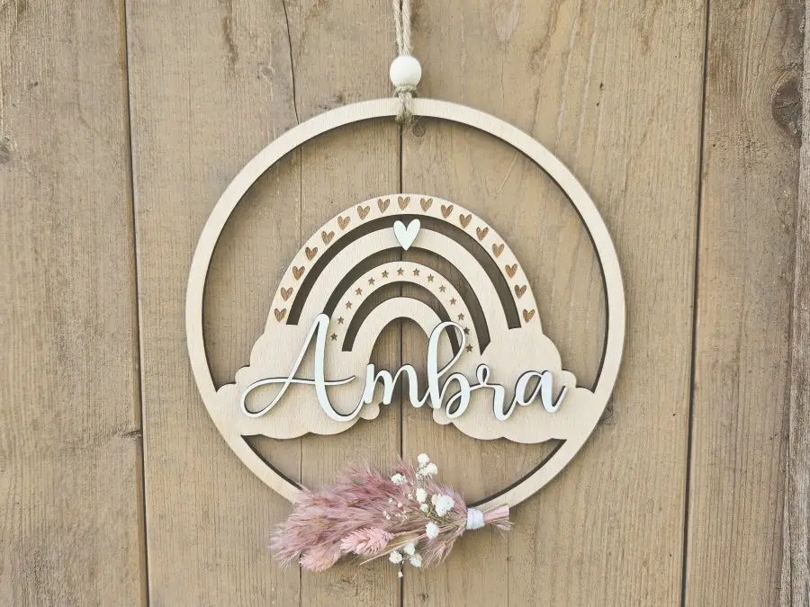 Lasercut 3D Hoop "Namensschild 1" Kinderzimmer Deko Lasercut 3D Hoop "Namensschild 1" Kinderzimmer Deko