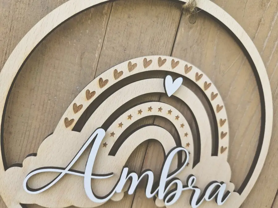 Lasercut 3D Hoop "Namensschild 1" Kinderzimmer Deko Lasercut 3D Hoop "Namensschild 1" Kinderzimmer Deko