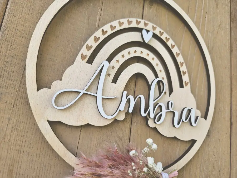 Lasercut 3D Hoop "Namensschild 1" Kinderzimmer Deko Lasercut 3D Hoop "Namensschild 1" Kinderzimmer Deko