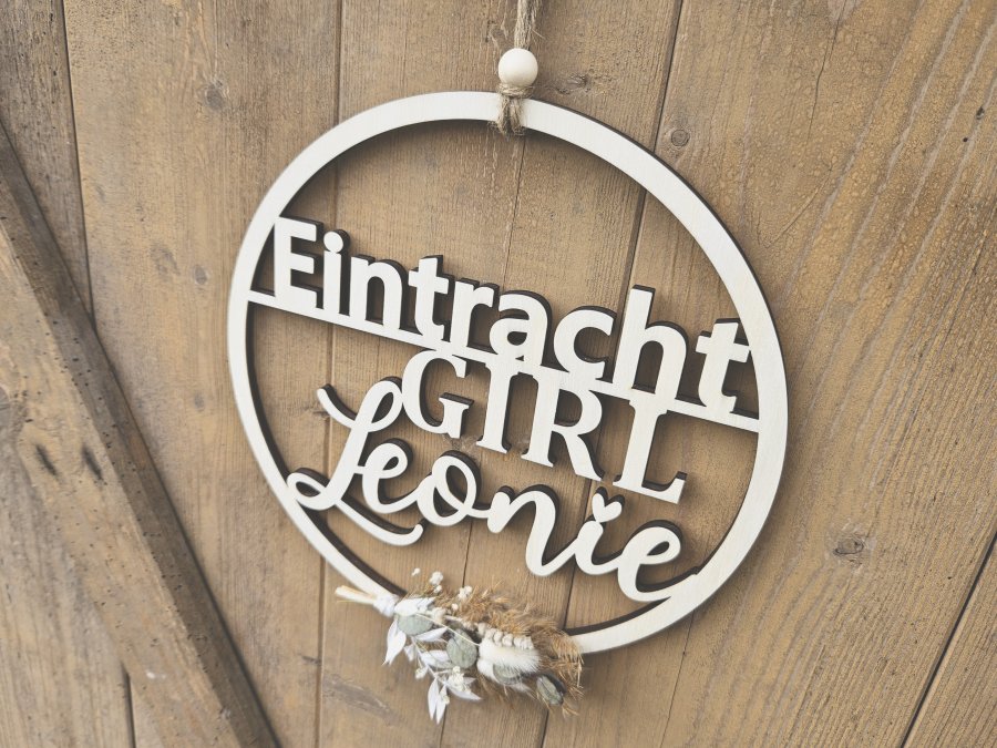 Lasercut Hoop "Eintracht Girl" mit individuellem Laserschnitt