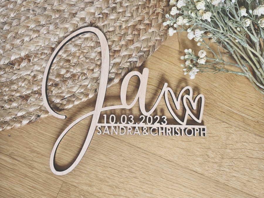 Lasercut "Hochzeit 1" mit individuellem Laserschnitt