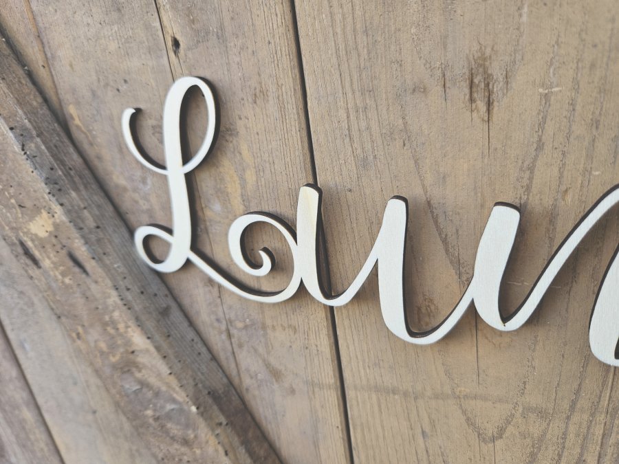 Namensschild Schriftzug Lasercut "Luna" aus Holz