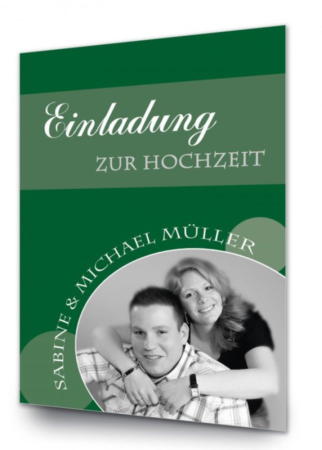 Hochzeit Einladungskarte DIN A6 + DIN A5 hoch Sabine & Michael